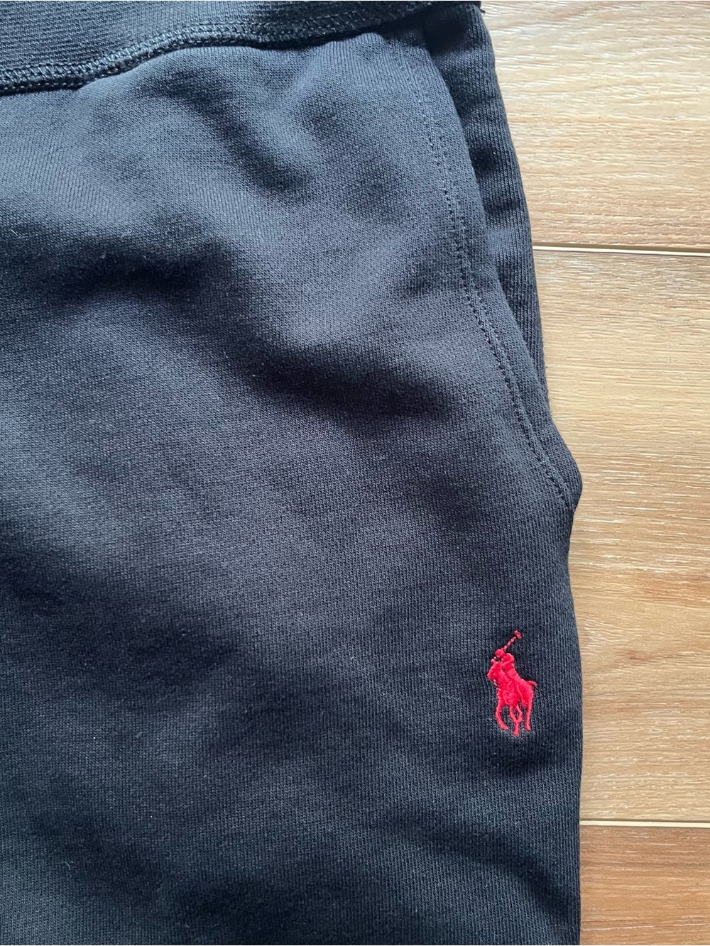 Polo Ralph Lauren black with red pony ankle tie jogger sweatpants size XL - Picture 2 of 8